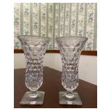 Fostoria American Flared Rim Glass Vases