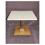 Marble Top Pedestal End Table