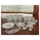 Glass Stemware, Plates and Serving Dishes