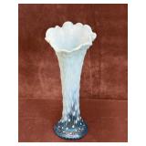 Blue Opalescent "Tree Trunk" Glass Vase