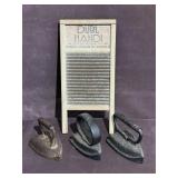 Dubl Handi Washboard & Cast Iron Flat Irons