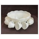 Milk Glass Punch Bowl Set