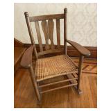 Wooden Rocker with Woven Mesh Seat