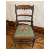 Eastlake-style Ladderback Chair with Needlepoint
