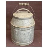 Galvanized Steel Milk Jug with Lid and Handle