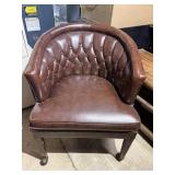 Rolling Button Back Club Chair