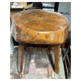 Rustic Wood Slab Stool