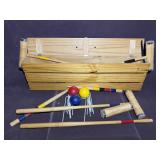 Wood Croquet Set in Pine Crate