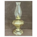 Amber Gold Glass Oil Lamp