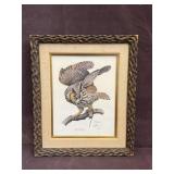 Framed Artwork "The Long Eared Owl" by Guy
