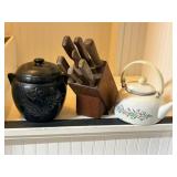 Knife Block, Tea Kettle & Cookie Jar