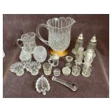 Glass Pitchers, Candle Holders, Salt & Peppers,