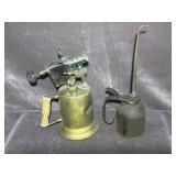 Brass Torch & Thumb Pump Oil Can