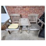 Wood Patio Conversation Set
