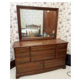 Traditional Wood Dresser with Mirror