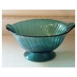 Jeannette Glass Swirl Footed Console Bowl