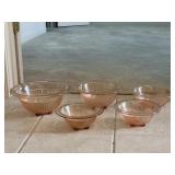 Hazel Atlas Pink Glass Nesting Bowl Set