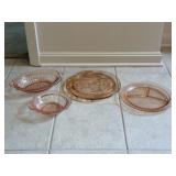 Pink Depression Serving Platters & Bowls