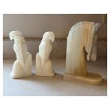 Horse Head & Parrot Bookends