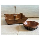 Wood Nut Bowls with Nut Cracker
