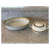 Gold Buffet Royal Galary Serving Bowl & Semi