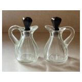 Ribbed Glass Cruets with Stopper