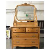 Victorian Oak Dresser with Mirror