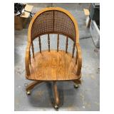 Rolling Oak Office Chair