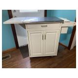 Rolling Kitchen Cart w Stainless Steel Top