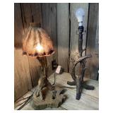 Turkey Feather Shade and 2 Driftwood Lamps