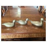 3 Brass Decorative Ducks