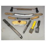 Woodworking draw knives - scrapers - etc