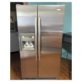 Side by Side Whirlpool Refrigerator Freezer