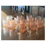 Arcoroc "Rosaline" Pink Glass Mugs