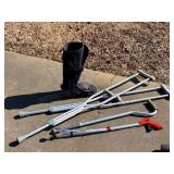 Crutches, Canes & Boot