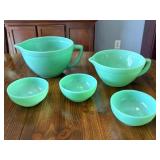 Fire King Jadeite Mixing Bowl Set