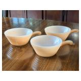 Fire King Peach Luster Handled Soup Bowls
