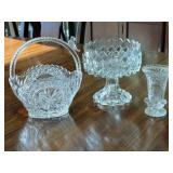 Hofbauer Crystal Byrdes Basket & Mini Bud Vase