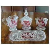 Hofbauer Byrdes Ruby Red Crystal Lidded Candy