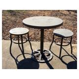 Bistro Table & Stool Set with Star Pattern