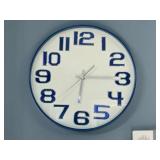 Blue and White Wall Clock
