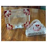 Hofbauer Byrdes Crystal Frame and Napkin Holder