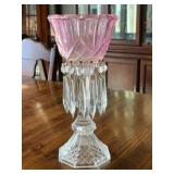 Bohemian Glass Mantel Luster with Hanging C