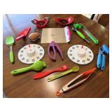 Colorful Kitchen Utensils and Fridge Magnet Timers