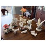 Dove Figurines & Table Lamp