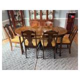 Oval Wood Dining Table with 6 Chairs