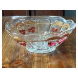 "Cherry and Cable" Glass Bowl with Scalloped Edge