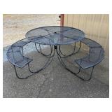 Iron Patio Table & Bench Set