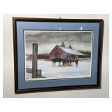 Harold Collins "Bluegrass Winter" Framed Artwork