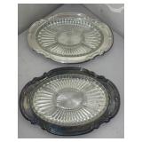 Gorham Silver Original Serving Trays with Glass